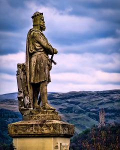 Statue of Robert the Bruce, the Outlaw King, near Stirling, Scotland