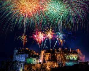 Hogmanay fireworks over Stirling Castle