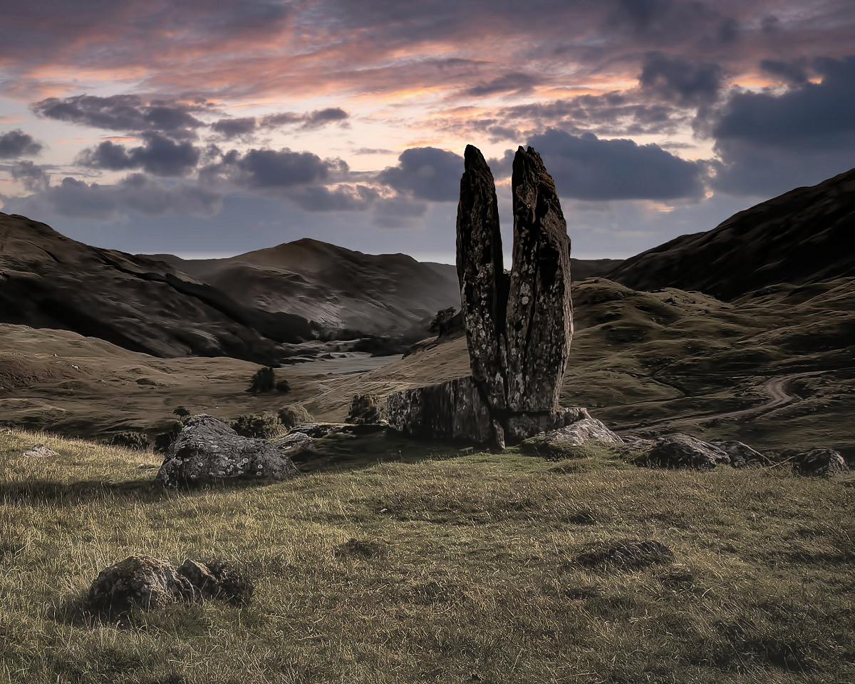Glen Lyon at dusk, home to an ancient shrine dedicated to the Bodach