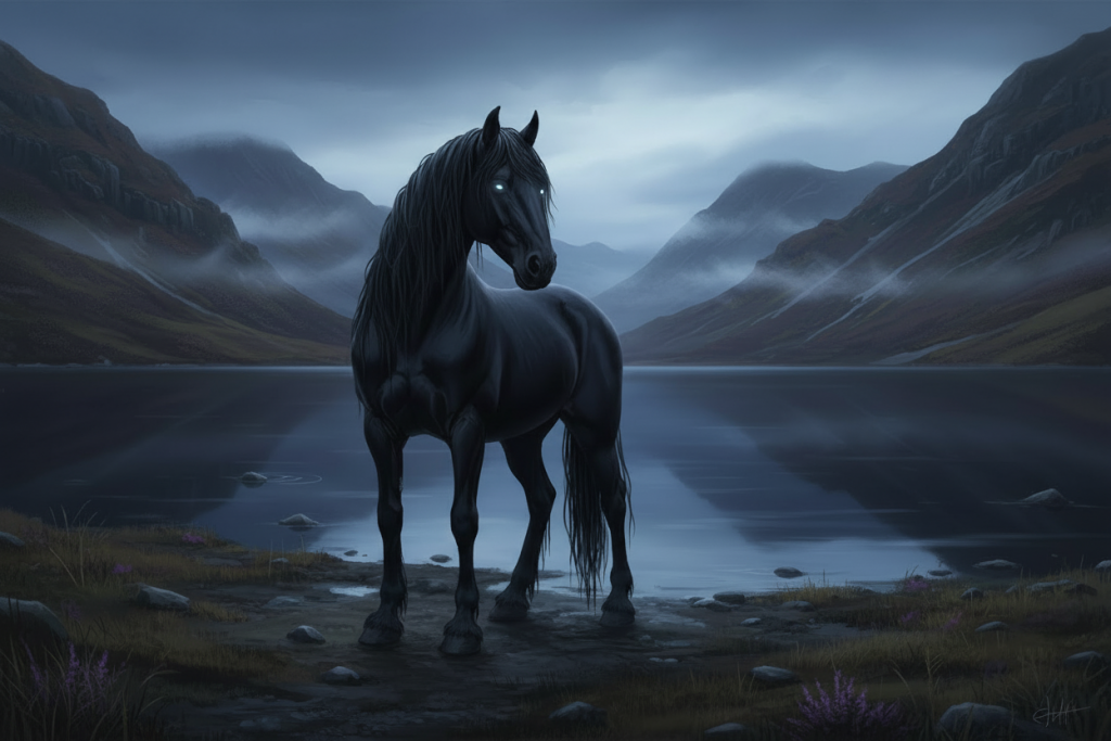 Each-Uisge (also spelled each-uisce; Manx: cabyll-ushtey / cabbyl-ushtey) or Water Horse